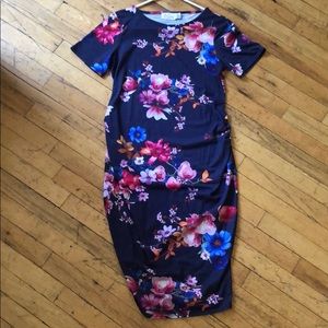 Maternity bodycon floral dress